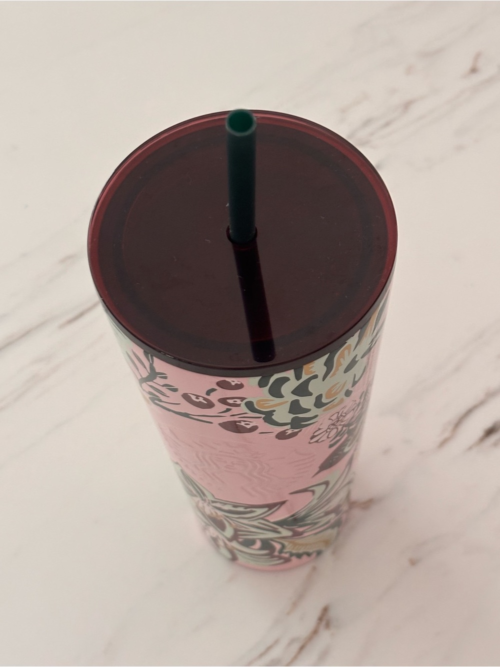 Starbucks Holiday Pink Enchanted Forest Berry Stainless Tumbler Excellent - Picture 6 of 11